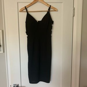 Little Black Dress with Side Buckle Details